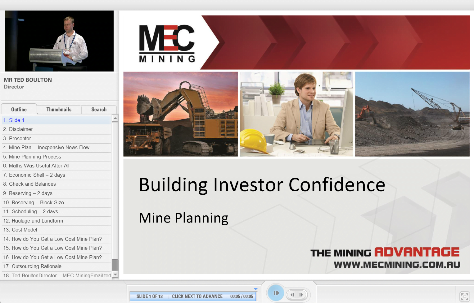 Pre-Feasibility Mine Planning Presentation Video