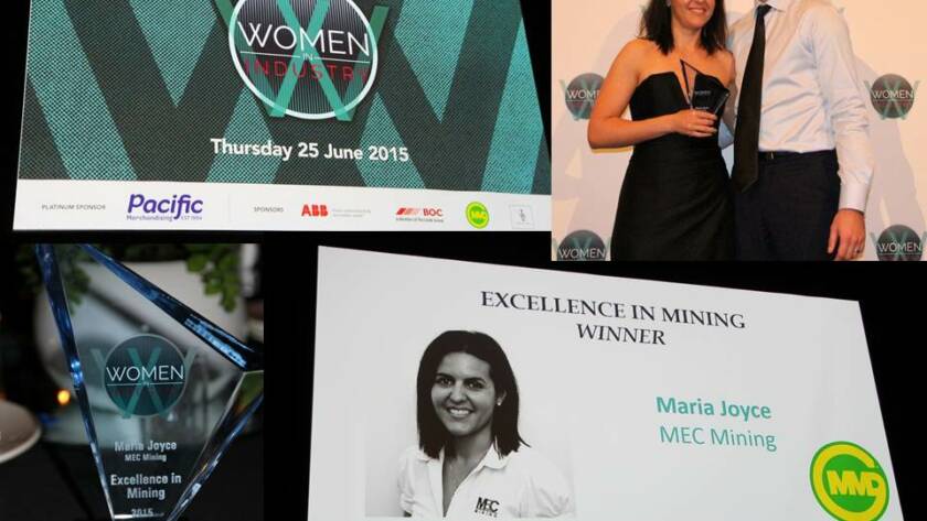 Women in Industry Excellence in Mining 2015 award winner Maria Joyce